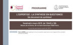 5e édition du colloque annuel commun du CNB et du CNCEJ : « l’expertise, la synthèse en question (s) » le 6 mars 2015